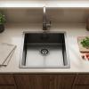 Pure.Sink Luxion Gunmetal sink, 36x40 cm, undermount, flush-mount, and top-mount, PLX3640-61